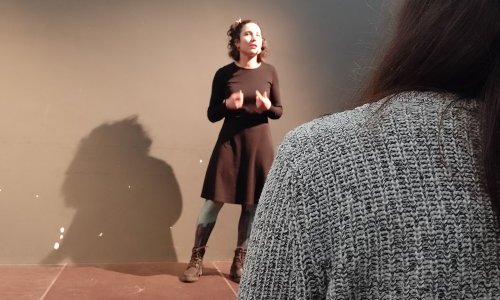 Retour en images sur la conférence gesticulée&nbsp;: «&nbsp;J’habite, tu habites, ils spéculent...&nbsp;» de Sarah De Laet